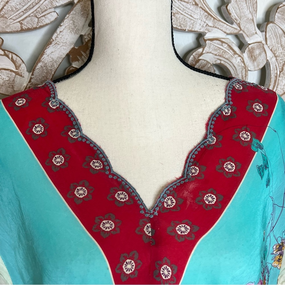Johnny Was Blue and Red Mini Dress Sz L - Picture 2 of 6